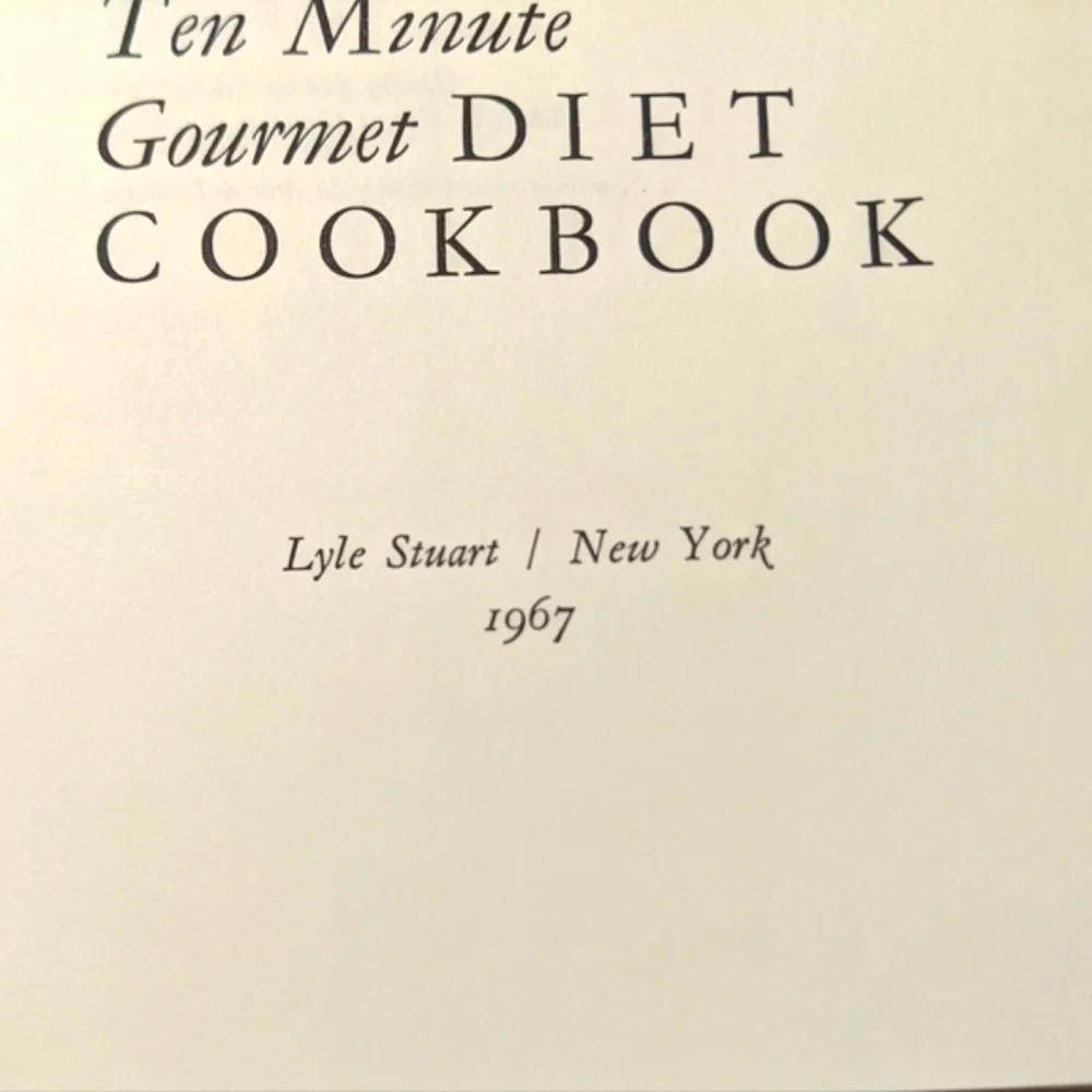 1967 Ten Minute Gourmet Vintage Hardcover Cookbook